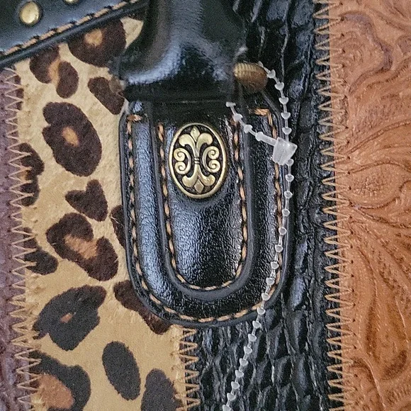 Genuine Leather Western Handbag Purse Animal Print Skin In Nice Condition - Picture 3 of 10